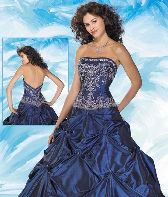 Vestidos de XV años color azul turquesa con plata - Imagui