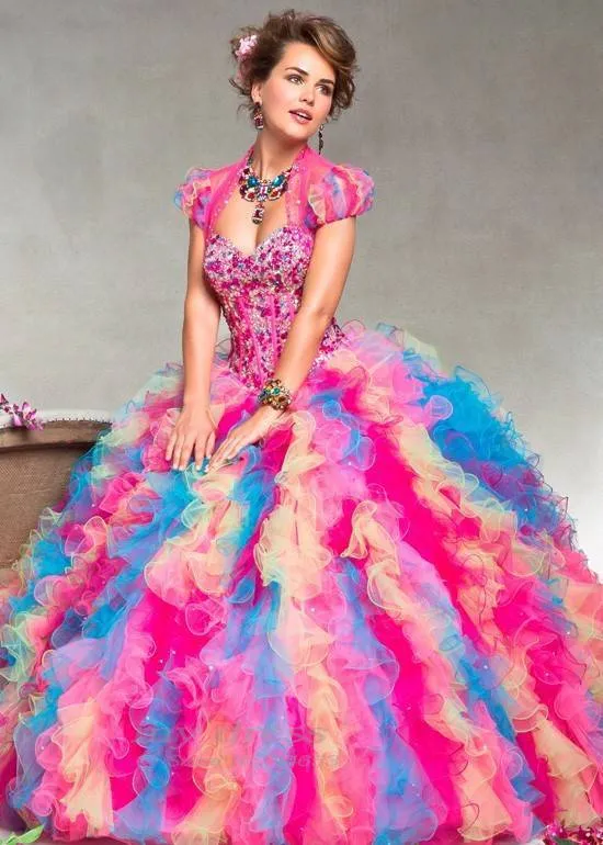 Vestidos de quinceañera discount arcoiris