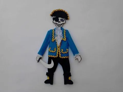 como vestir calavera o esqueleto de papel pirata - YouTube