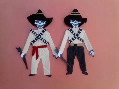 como vestir calavera o esqueleto de papel revolucionario - YouTube