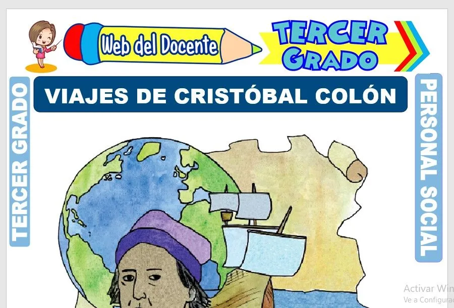 Viajes de Cristóbal Colón para Tercer Grado de Primaria