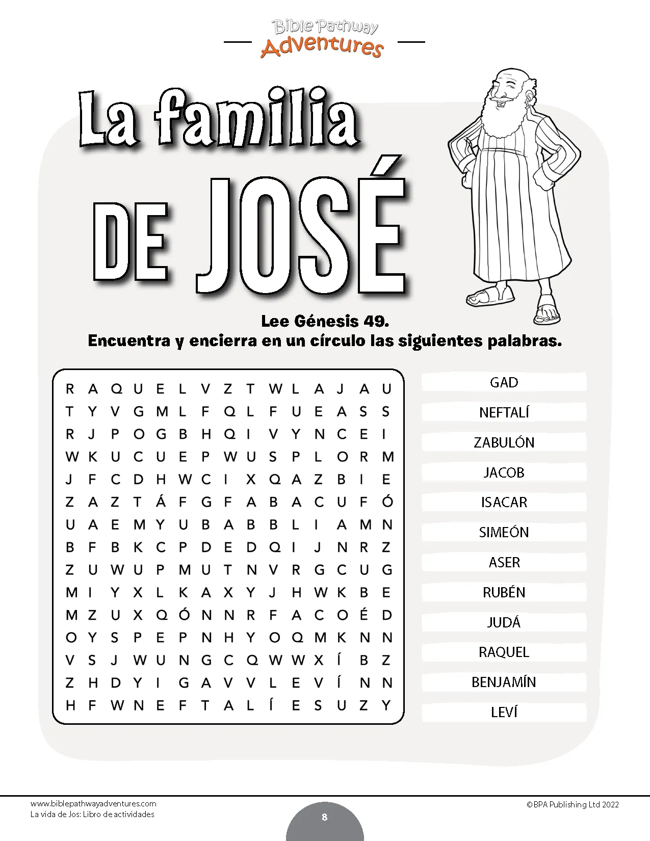 La vida de José: Libro de actividades – Bible Pathway Adventures