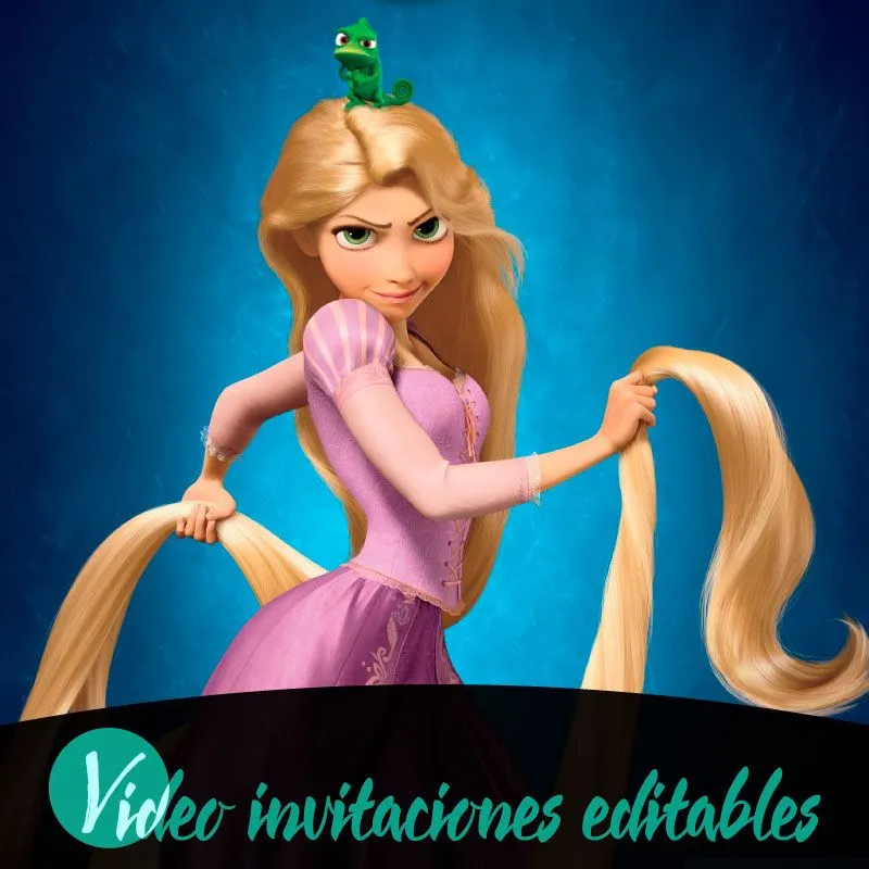 Video invitación de Rapunzel 01 Gratis Online 2023 - Video Invitaciones  Editables