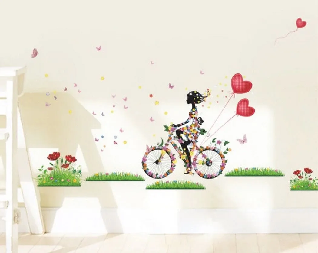 Vinil Decorativo Hada en Bici Globos Sala Habitación Cuarto – Darababy.mx