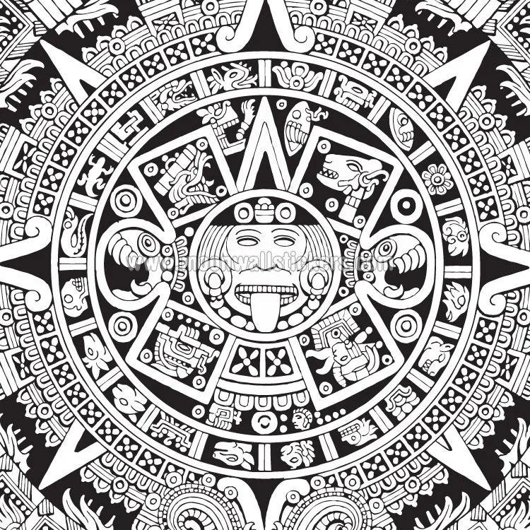 Vinilo Calendario Maya Azteca - Moon Wall Stickers