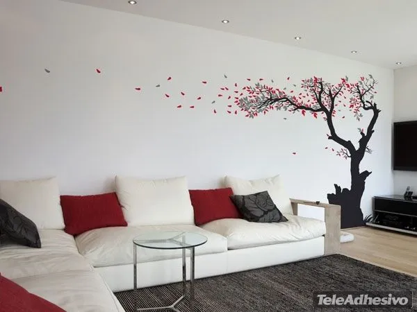 Vinilo decorativo arbol hojas 2