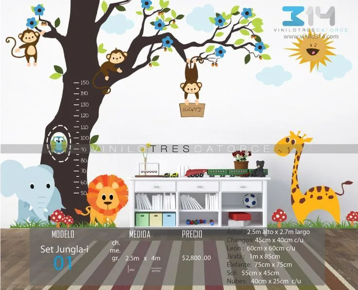 Vinilos decorativos árboles infantiles. Sticker decorativo Set ...
