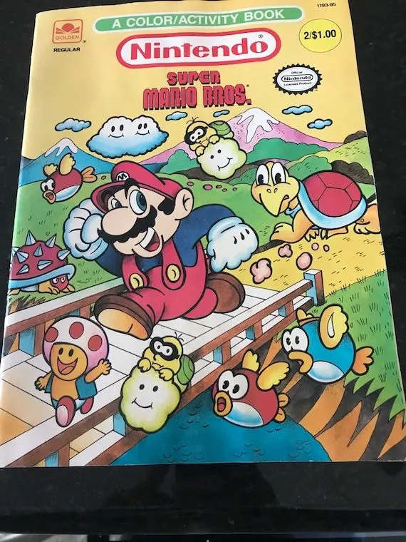 Vintage 1989 Libro para colorear Golden 1207 Nintendo Super - Etsy México