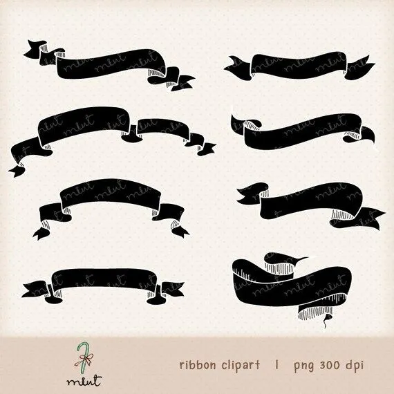 Vintage Banner cinta Digital Clipart Kit para por memomint en Etsy