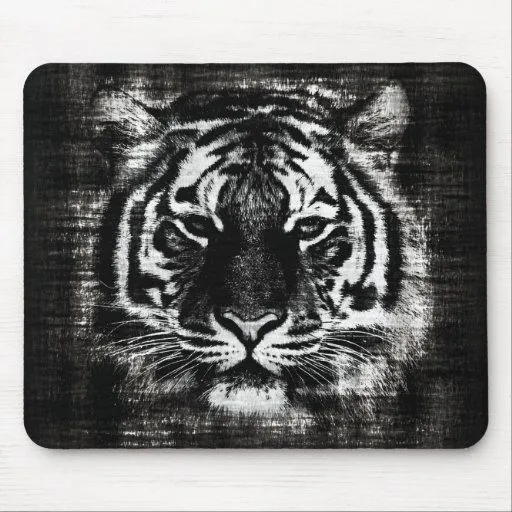 Vintage blanco y negro Mousepad del tigre Alfombrilla De Raton ...