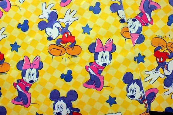 Vintage Disney Gift Wrap Paper Mickey Minnie by PhotoTreasureChest