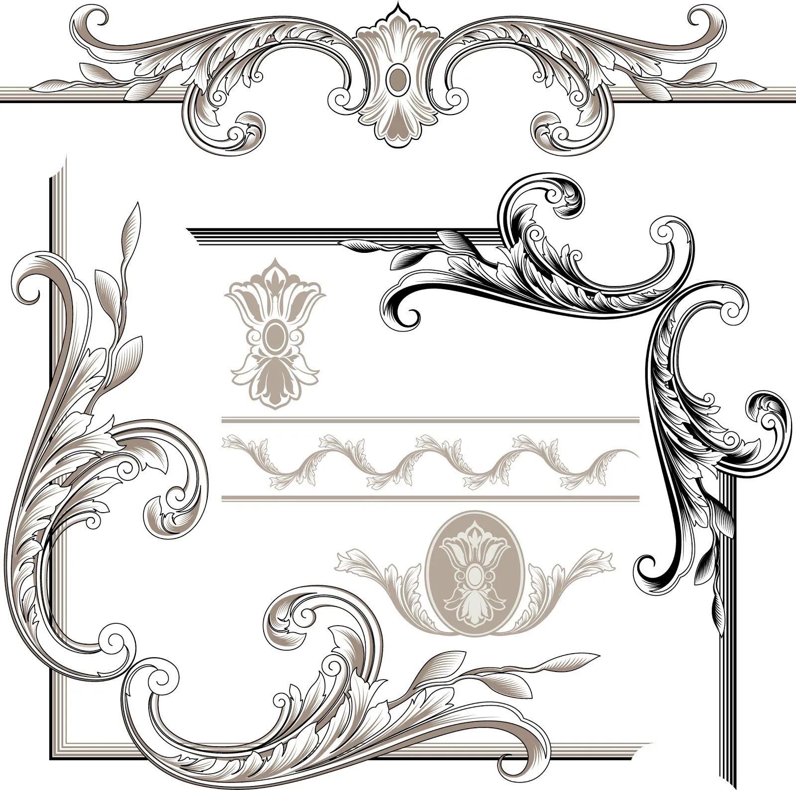 Vintage Ornate Decorations | Vector Free for U