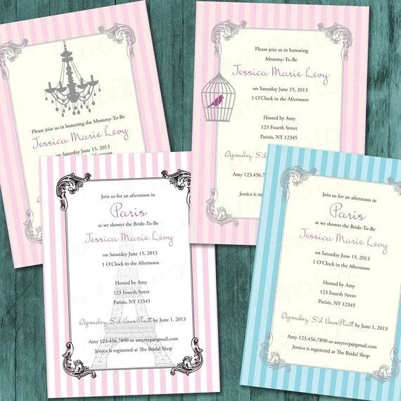 Vintage parisinas invitaciones para imprimir por ThumbAlinaLane