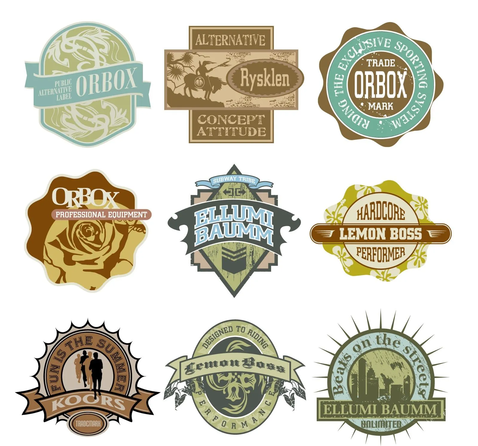 Vintage vector labels and badges