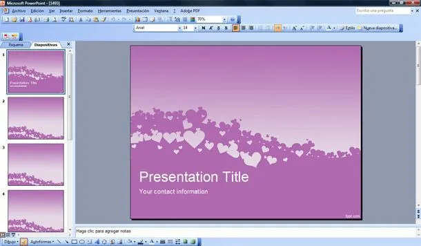 Violet Love PowerPoint Template | Free Powerpoint Templates