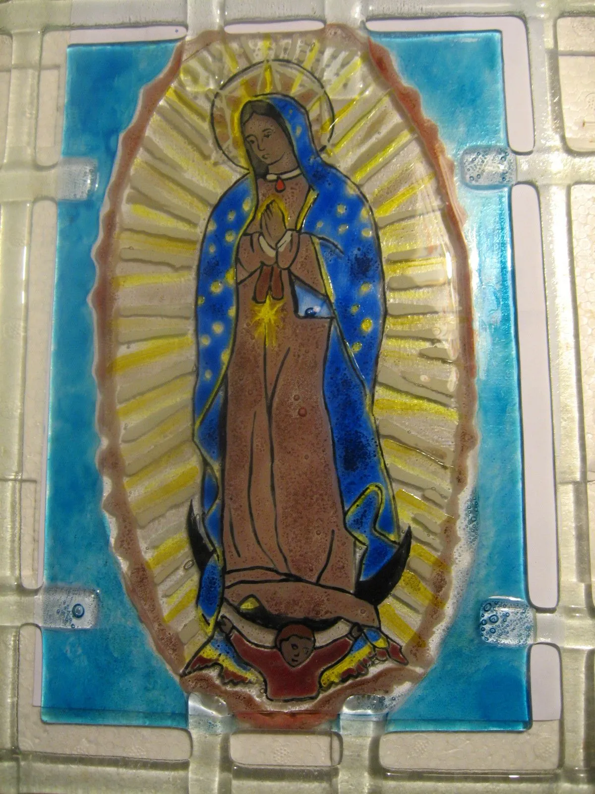 Virgen de Guadalupe, Técnica Vitrofusión | ARTE CRISTALINA