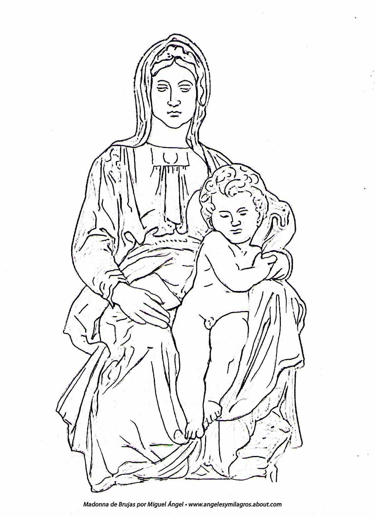 La Virgen María para colorear