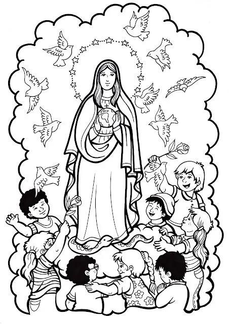 Virgen fatima para colorear - Imagui