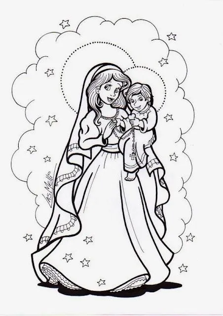 La virgen del rosario - dibujo - Imagui