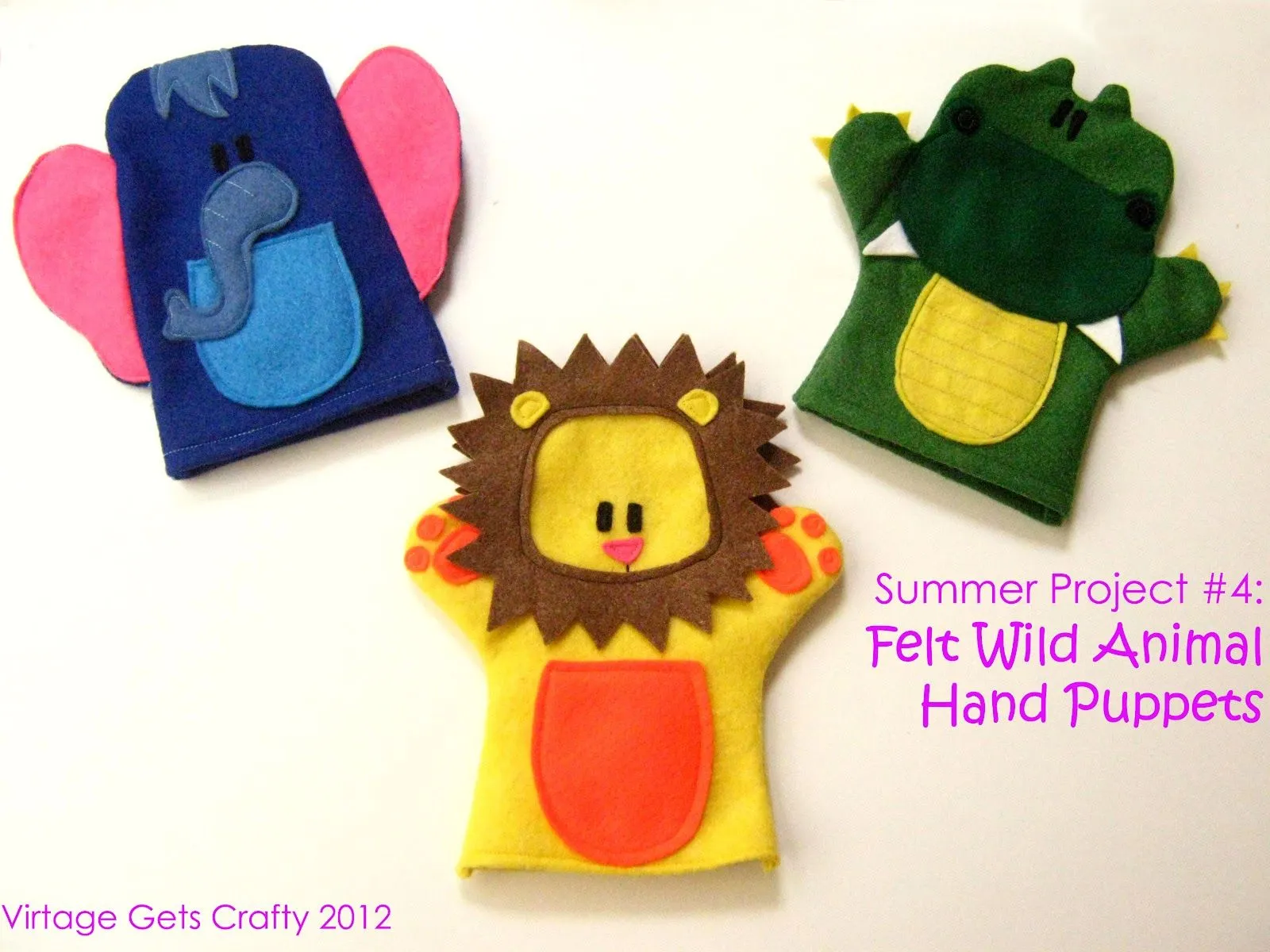 Virtage Gets Crafty: Summer Project #4: wild animal felt hand puppets