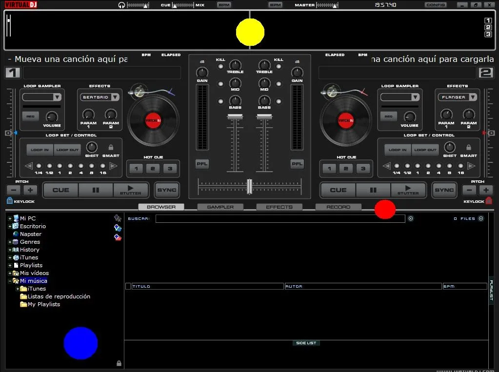 Virtual DJ: Partes del programa (