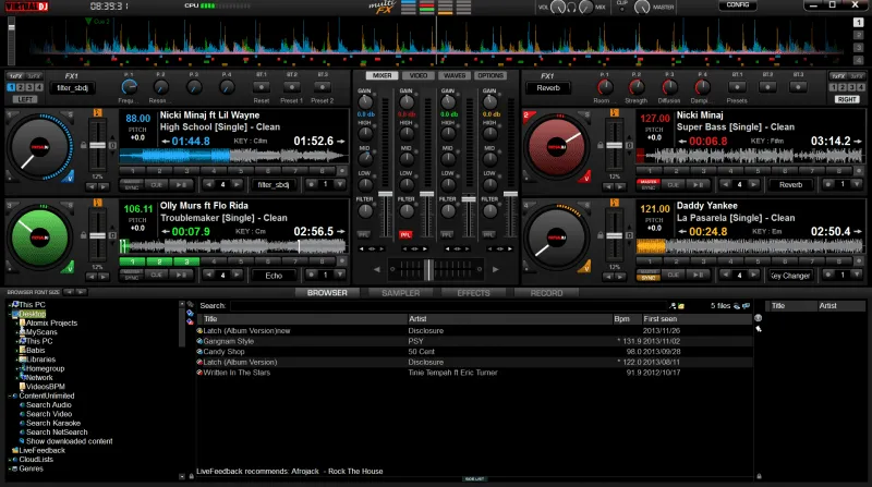 VIRTUAL DJ SOFTWARE - VirtualDJ 7 (4 & 2 Decks) MultiFx Skin
