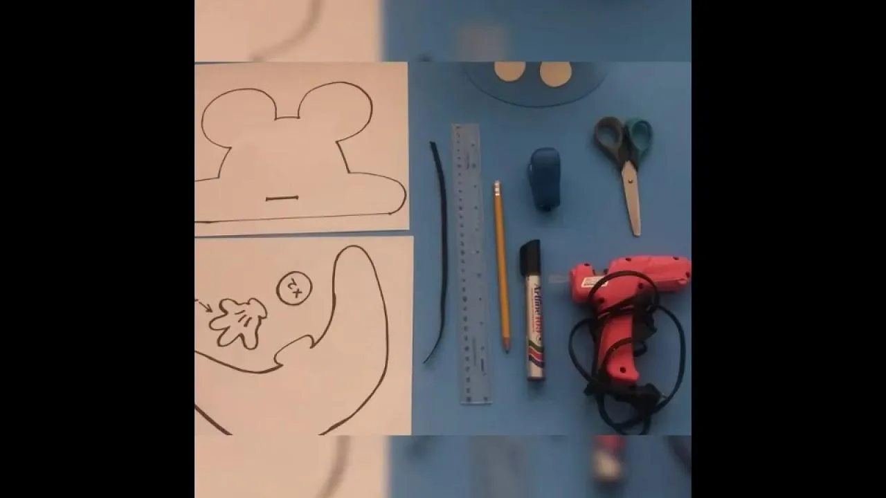 Visera de mickey mouse o mimi para fiesta etc con moldes - YouTube