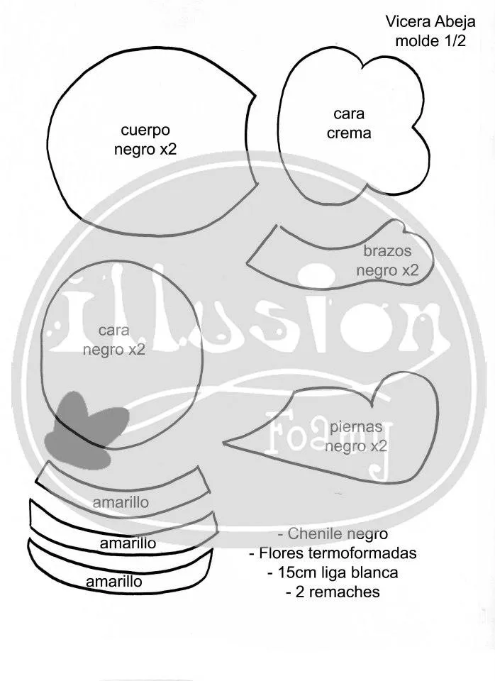 Viseras Abejita y León – moldes - Manualidades en Goma Eva y Foami