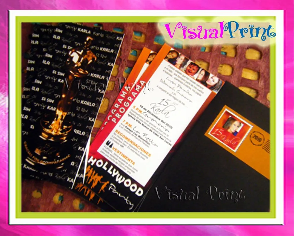 Visual Print: HOLLYWOOD PARTY INVITACIONES FAMILIARES