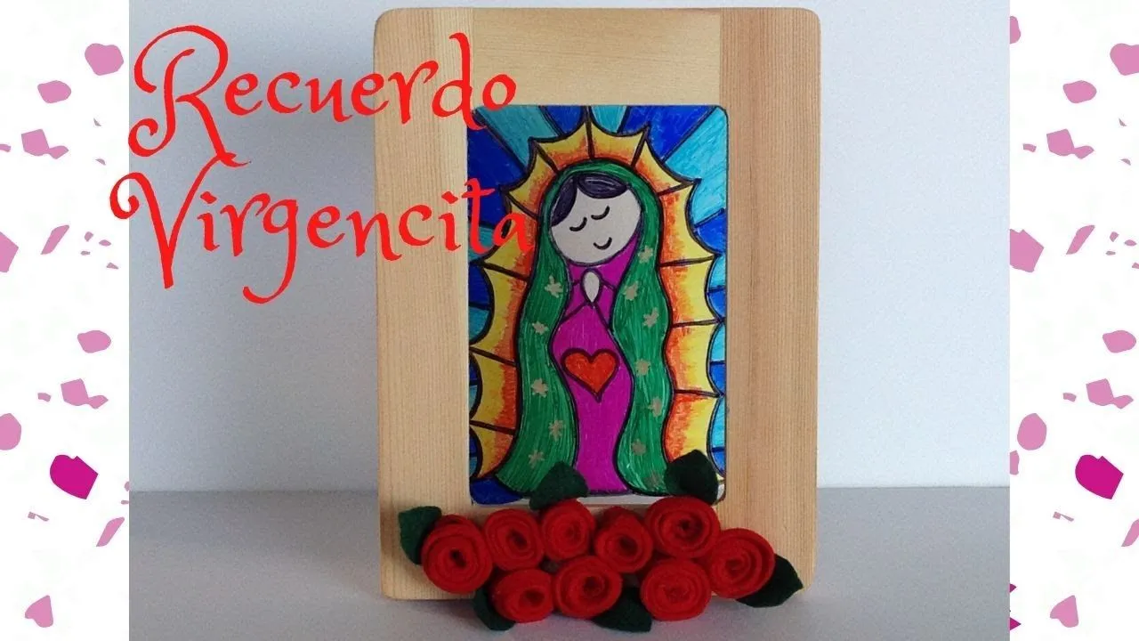 VITRAL VIRGENCITA RECUERDITO PARA BAUTIZO - YouTube