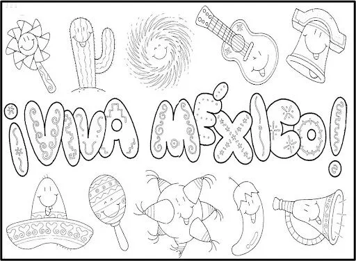 Viva mexico para colorear - Imagui