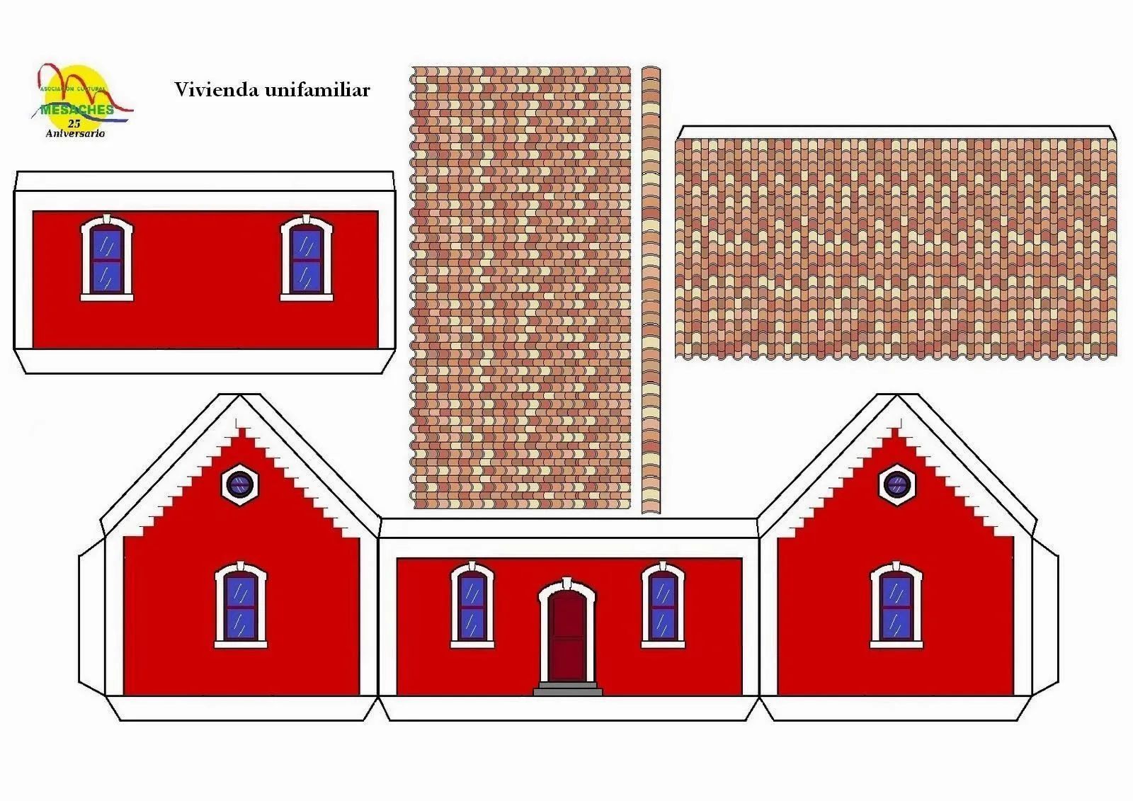 vivienda+unifamiliar.JPG (1600×1131) | Casa de muñecas de papel, Casas de  cartón, Casas armables