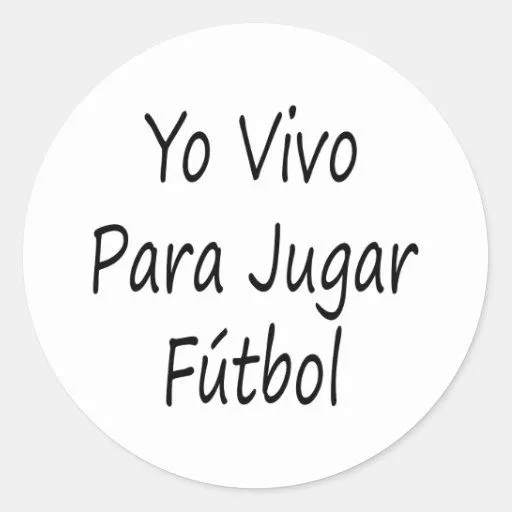 Yo Vivo Para Jugar Futbol Sticker from Zazzle.