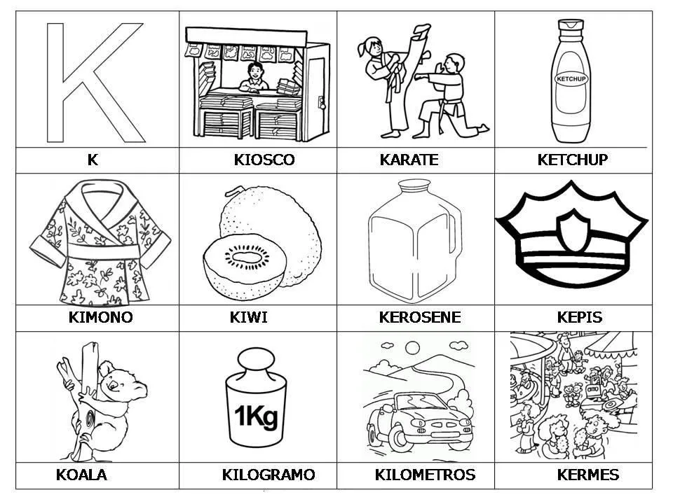 Vocabulario con imágenes para niños.