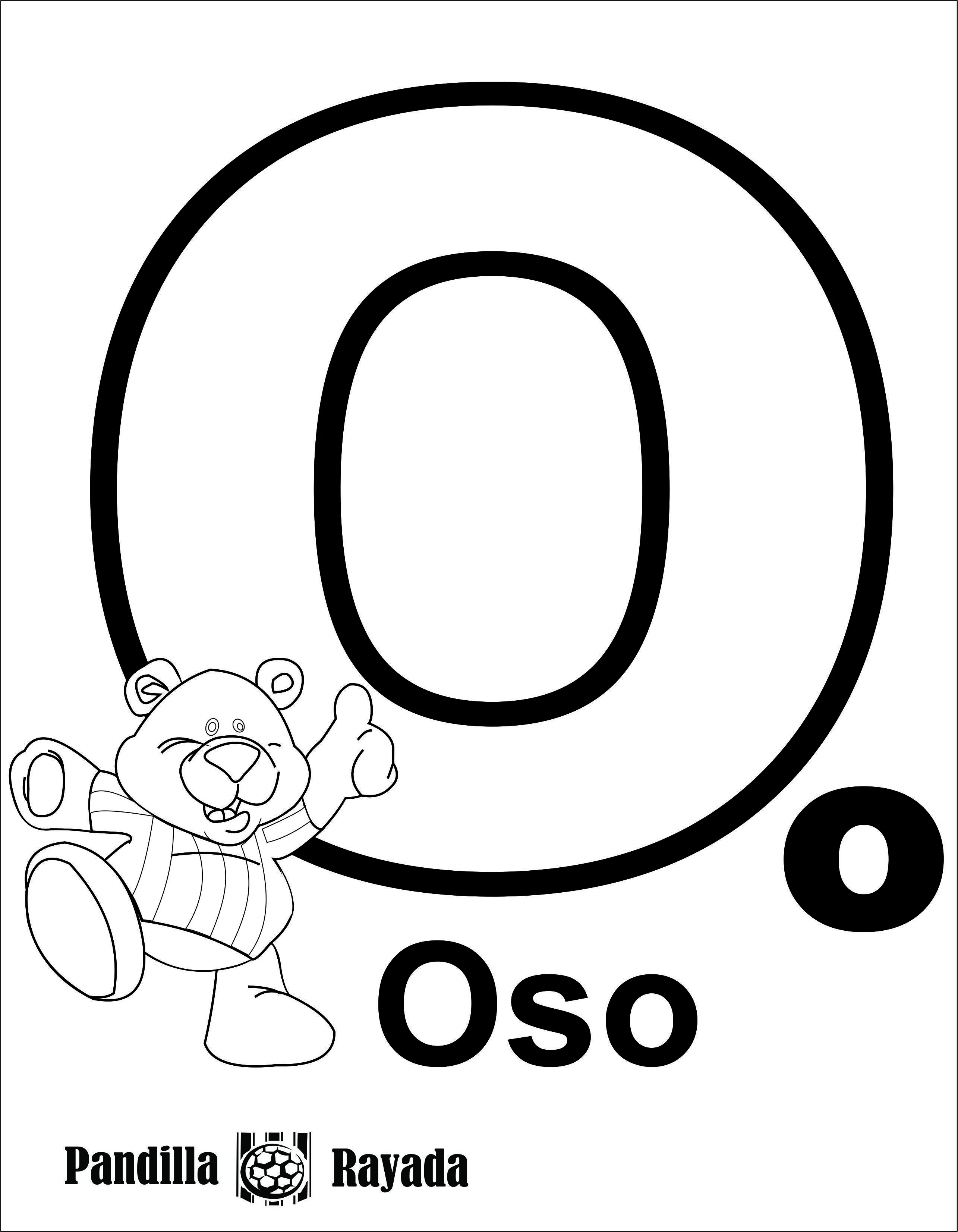 Vocal O de oso. Para colorear, pintar, dibujar. | Infantil | Pinterest