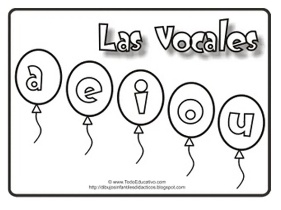 LAS VOCALES: PARA COLOREAR!!!