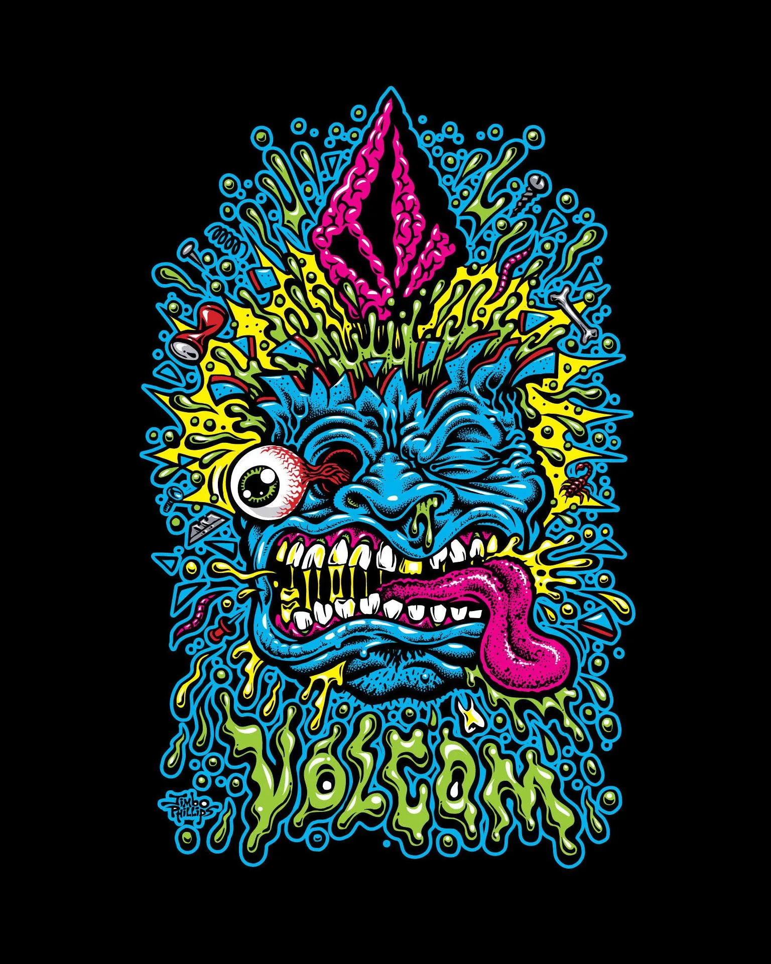 Volcom Face" - Artist Jimbo Phillips' timeless skate, surf and ...