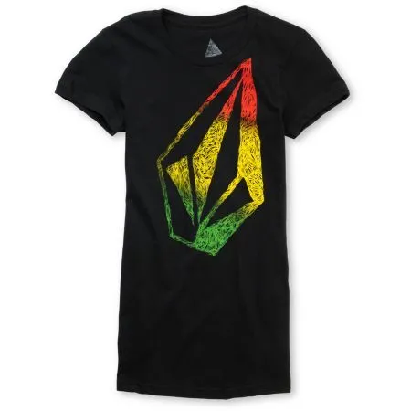 Volcom Girls Rudimentary Black & Rasta Tee Shirt at Zumiez : PDP