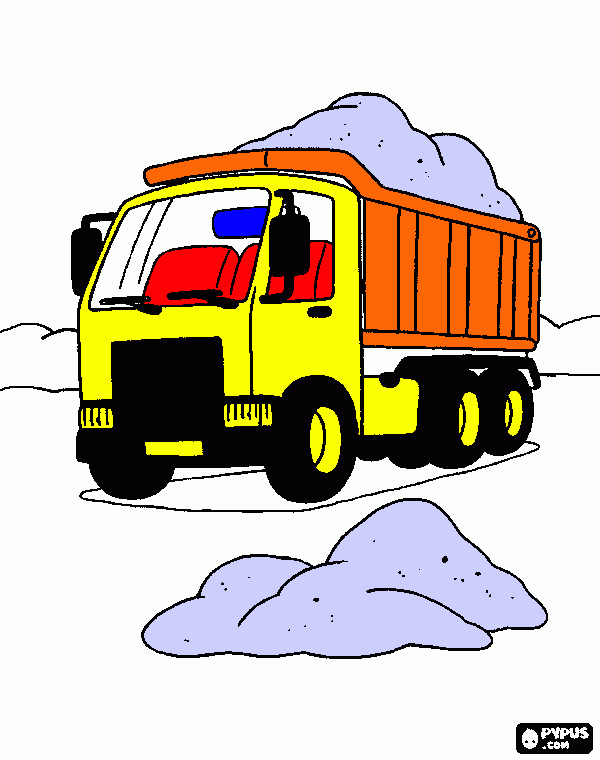 volqueta para colorear, volqueta para imprimir