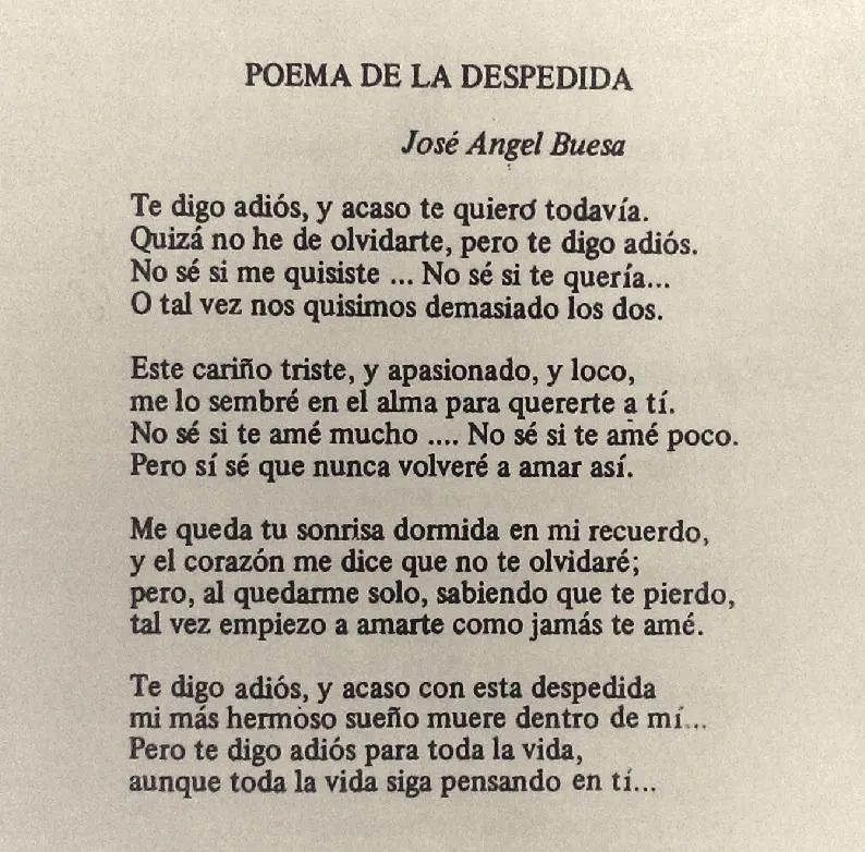 vueltaygiro: Poema de la Despedida José Ángel... - DeniseSoyLetras