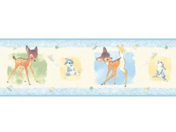 Wallpaper Border Disney Baby Bambi in Blue by YourArtsInspiration