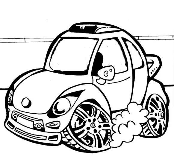 Desenhos para colorir em Geral: Desenho de carro Tuning para colorir