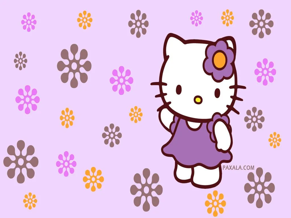 Wallpapers: Hello Kitty Flores Moradas