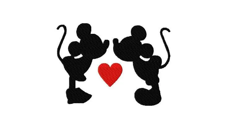 Walt Disney Mickey Mouse and Minnie Kissing in Silhouette ... | Templ…