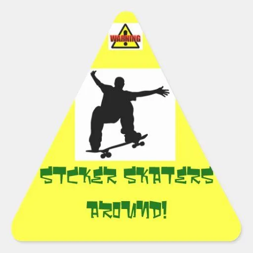 warning sticker skaters stiker from Zazzle.