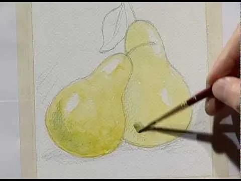 Watercolor of pears 1/ Acuarela de peras 1. - YouTube
