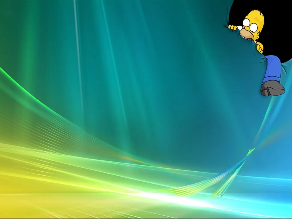  ... we now have homer simpson eating a windows vista wallpaper found this