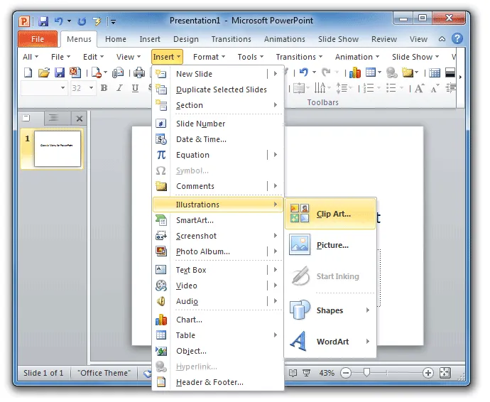 Where is Clip Art in Microsoft PowerPoint 2007, 2010 and 2013