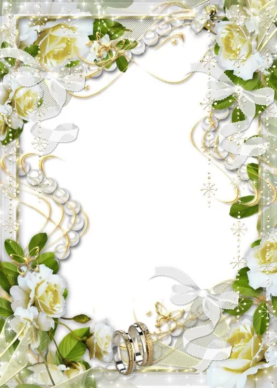 White wedding flowers png photo frames