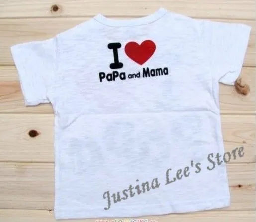 Wholesale Children Clothing - Buy Bady T-shirts I Love Mama Papa ...